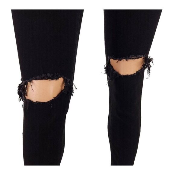 One Teaspoon High Waist FreeBird Skinny Jeans 29R Black Punk Distressed Nwt - Picture 9 of 16